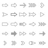 Arrow line icons on white background