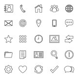 Contact line icons on white background