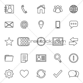 Contact line icons on white background