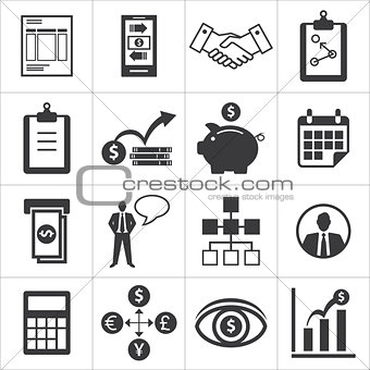 set of icons for business, finance, m-banking