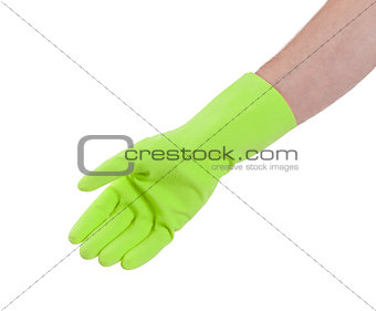 Latex glove for cleaning on hand