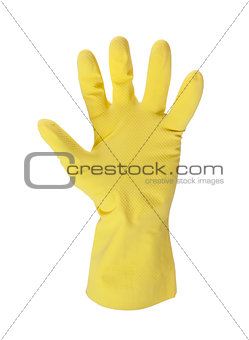 Latex glove for cleaning on hand