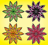cannabis marijuana green leaf symbol design stamps