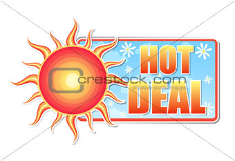 hot deal in label with sun