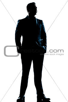 silhouette business man full length handsome full suit standing