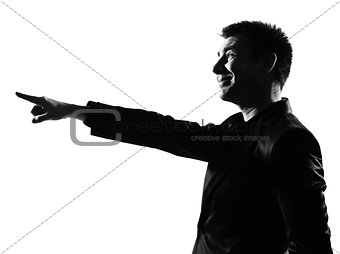 silhouette  man pointing mocking sneering