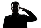silhouette man portrait army salute