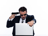 man hacker computing white collar crime