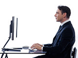business man computing profile at desk