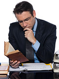 Man businessman teacher   reading