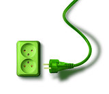 Green energy need concept wall socket