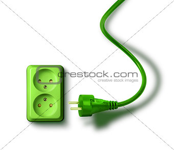 Green energy need concept wall socket
