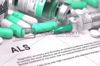 ALS Diagnosis. Medical Concept.