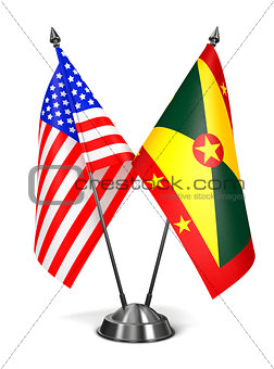 USA and Grenada - Miniature Flags.