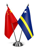China and Curacao - Miniature Flags.