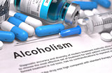 Diagnosis - Alcoholism. Medical Concept. 3D Render.
