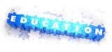 Education - WWhite Word on Blue Puzzles.