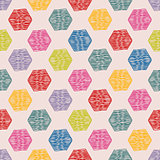 Scribbled hexagon color pattern