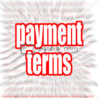 Payment terms word cloud