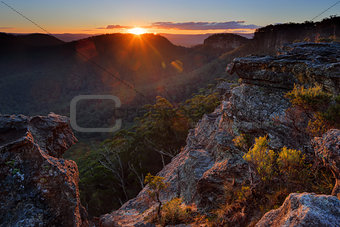 Sunrays at Sunset Rock Mt Victoria