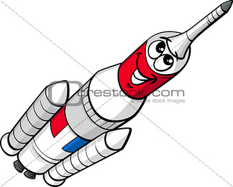 space rocket cartoon illustration