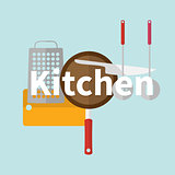 Kitchen utensils. Flat design.