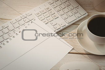 Sheet of paper on keyboard
