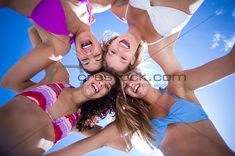 Beautiful women standing in circle