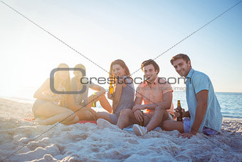 Happy hipsters relaxing