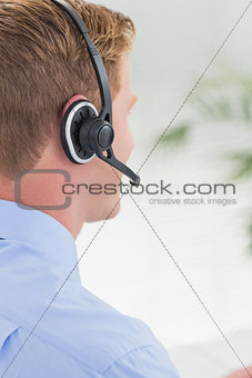 Handsome agent with headset