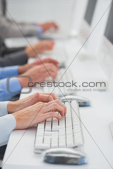 Business team working on computers
