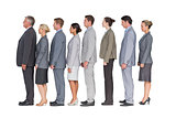 Business team standing in row