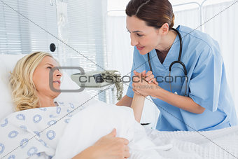 Doctor taking care of patient