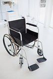 Black wheelchair in hospital