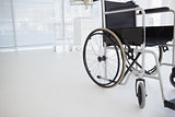 Black wheelchair in hospital