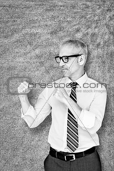 Composite image of boxing businessman