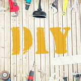 Diy against tools on wooden background