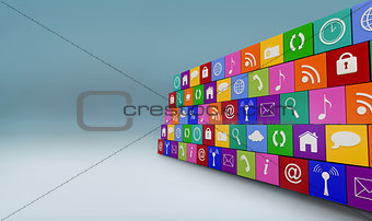 Composite image of app wall