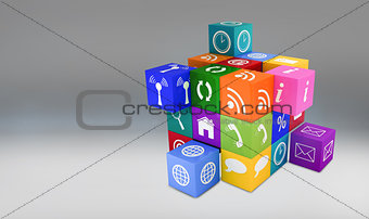 Composite image of app cube