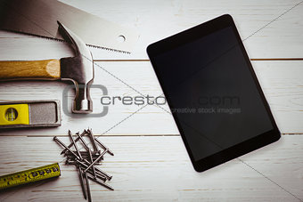 Composite image of tablet pc