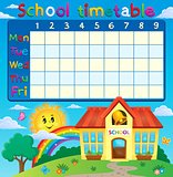 School timetable with school building