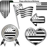 Glossy icons with flag of Brittany