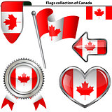 Glossy icons with flag of Canada