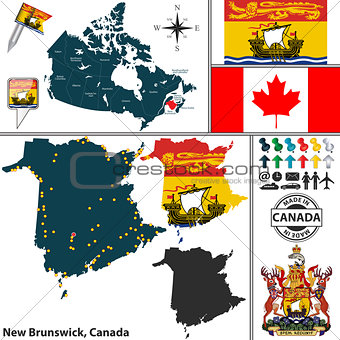Map of New Brunswick, Canada