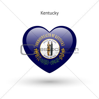 Love Kentucky state symbol. Heart flag icon.