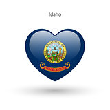 Love Idaho state symbol. Heart flag icon.