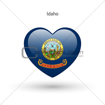 Love Idaho state symbol. Heart flag icon.