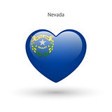 Love Nevada state symbol. Heart flag icon.