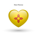 Love New Mexico state symbol. Heart flag icon.