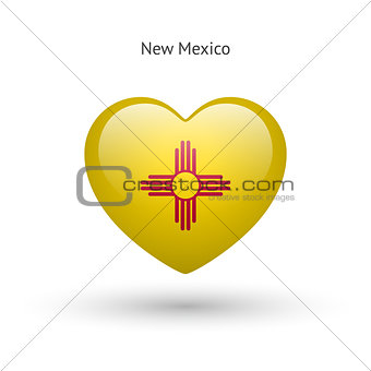 Love New Mexico state symbol. Heart flag icon.
